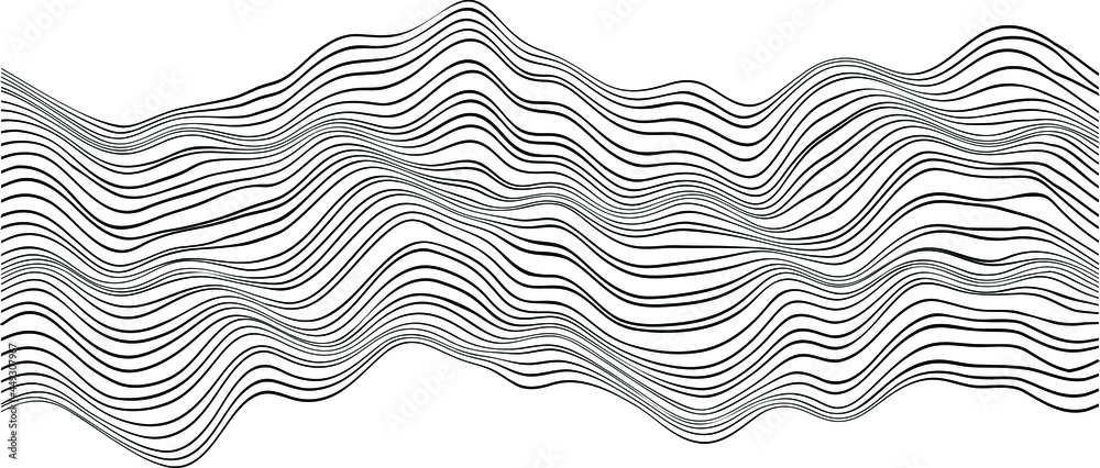Poster design elements . abstract vector striped geometric background, parallel horizontal hand drawn wavy 