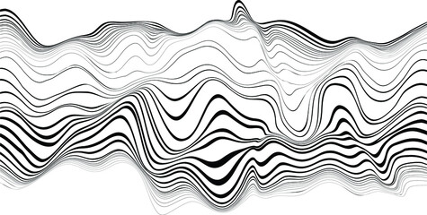 Design elements  . Abstract Vector Striped Geometric Background, parallel horizontal hand drawn wavy lines pattern .