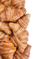 freshly baked croissants are laid out on the counter of the confectionery