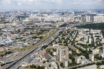 view of the residential and commercial buildings of the big city