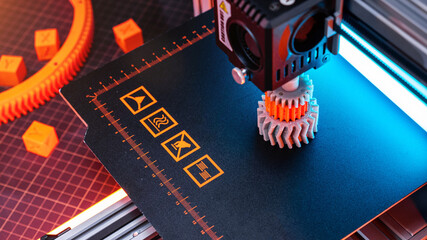 3D printer. 3d printing close up