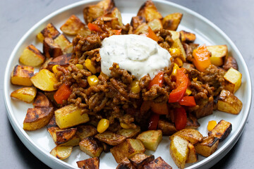 Bratkartoffeln mit Hackfleisch