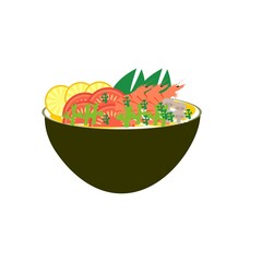 Vector colorful illustration of Thai food massaman lemons png element