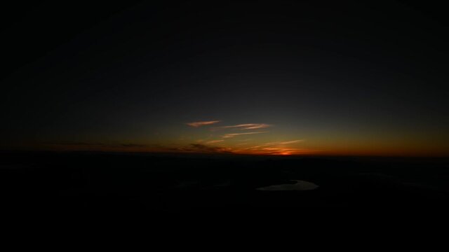 日の出と山中湖　タイムラプス　御来光　富士山
