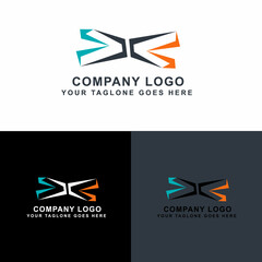 Abstract logo design with a choice of background suitable for business.