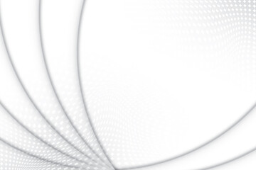 Abstract  white and gray color, modern design background with geometric shape and halftone effect. Vector illustration.