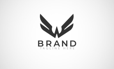 Initial W Wings modern simple Logo design, vector illustration