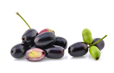 Jambolan plum or Java plum isolated on white background