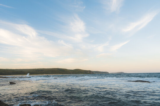 Calm afternoon ocean at Dudley beach Newcastle