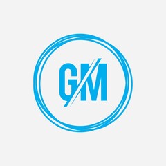 Outstanding professional elegant trendy awesome artistic black and white color GM MG initial based Alphabet icon logo.