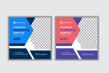 Creative marketing agency and corporate social media post template
