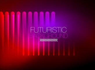 Bright neon color techno abstract background, shiny glowing neon lines in the dark background