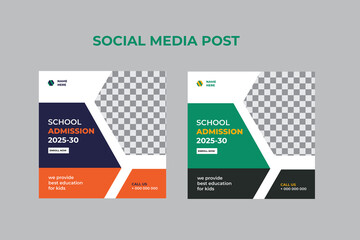 School admission social media  post or banner design 