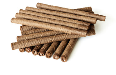 Crispy waffle sticks with filling