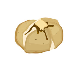 じゃがバターのベクターイラスト