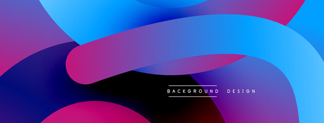 Abstract overlapping lines and circles geometric background with gradient colors