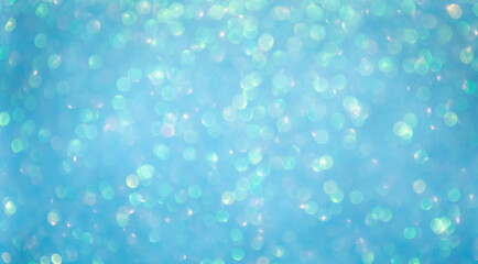 Abstract bokeh background. Blurred defocused glitter background in blue color