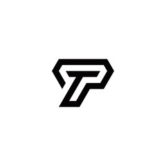 p t pt tp initial logo design vector template