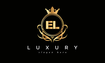 EL royal premium luxury logo with crown	
