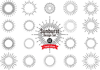 Sunburst Design Set - obrazy, fototapety, plakaty
