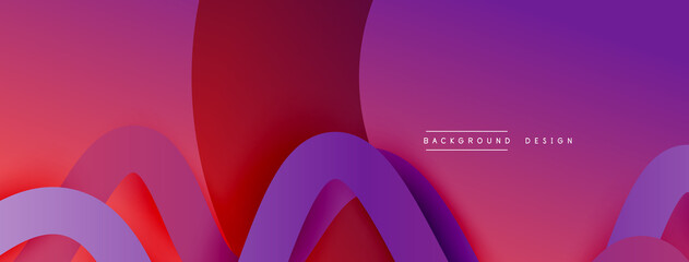 Abstract gradient background with wave line with shadow effect. Geometric composition. 3D shadow effects and fluid gradients