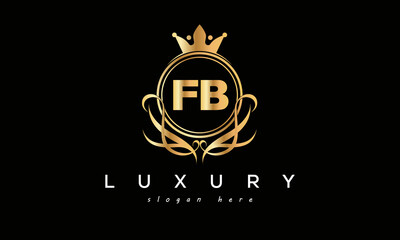 FB royal premium luxury logo with crown	