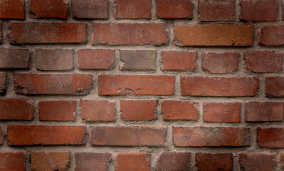 Old red brick wall texture background