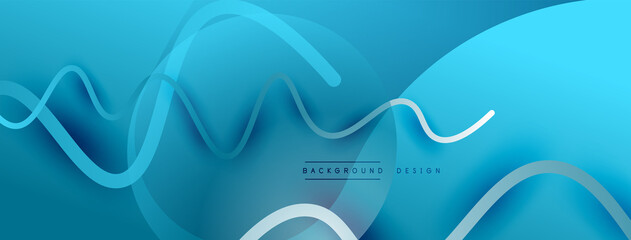 Abstract gradient background with wave line with shadow effect. Geometric composition. 3D shadow effects and fluid gradients