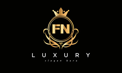 FN royal premium luxury logo with crown	