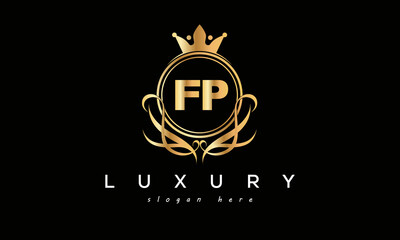 FP royal premium luxury logo with crown	