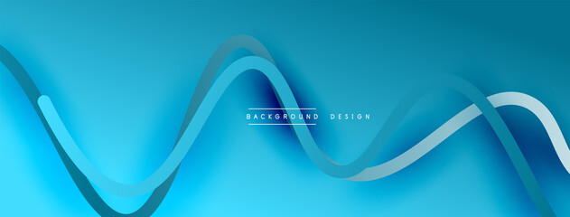 Abstract gradient background with wave line with shadow effect. Geometric composition. 3D shadow effects and fluid gradients