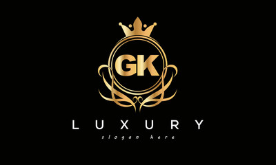 GK royal premium luxury logo with crown	