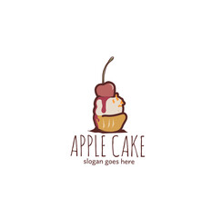 vector illustration of an apple cake with melted honey