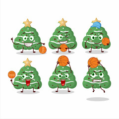 Talented buttercream christmas cartoon character as a basketball athlete