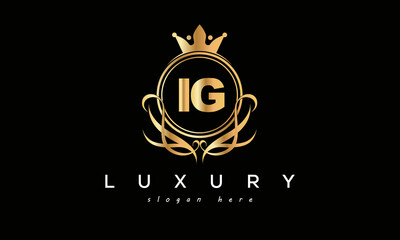 IG royal premium luxury logo with crown	