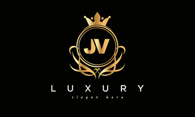 JV royal premium luxury logo with crown	
