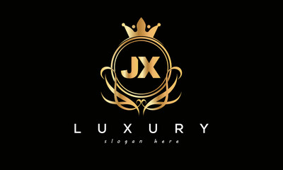 JX royal premium luxury logo with crown	