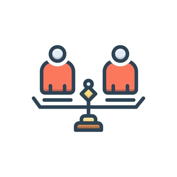 Color illustration icon for equality
