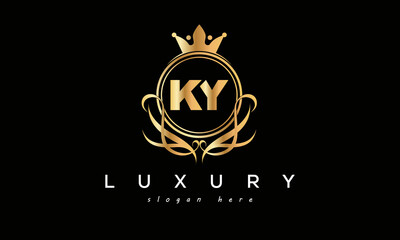 KY royal premium luxury logo with crown	