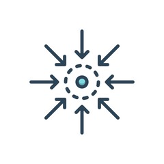 Color illustration icon for centre