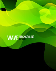 Vertical fluid gradient wave abstract background. Bright color waves in the dark. Vector Illustration For Wallpaper, Banner, Background, Landing Page