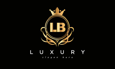 LB royal premium luxury logo with crown	