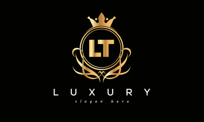 LT royal premium luxury logo with crown	