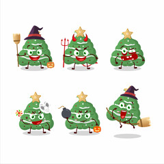 Halloween expression emoticons with cartoon character of buttercream christmas