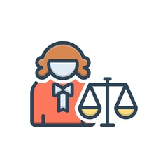 Color illustration icon for lawyer