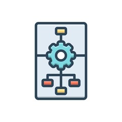 Color illustration icon for principle