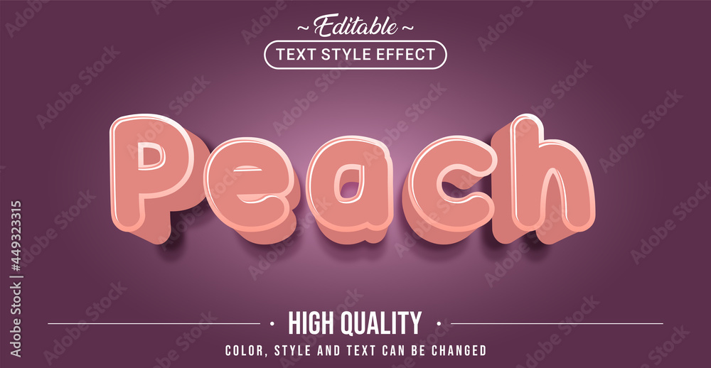 Aufkleber Editable text style effect - Peach text style theme.