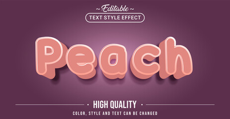 Editable text style effect - Peach text style theme.