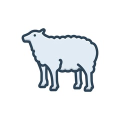 Color illustration icon for lamb