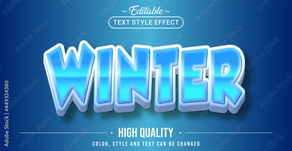 Poster Editable text style effect - Winter text style theme.